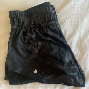 Lululemon black camo athletic shorts